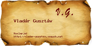 Vladár Gusztáv névjegykártya